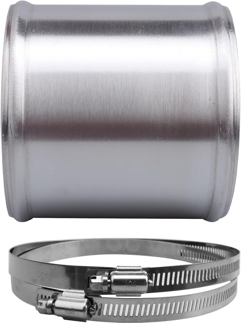 AC PERFORMANCE 4" (102mm) OD Aluminum Alloy Hose Joiner Silicone Pipe Connector Bead, 4" Length with 304 SS Clamps - Image 4